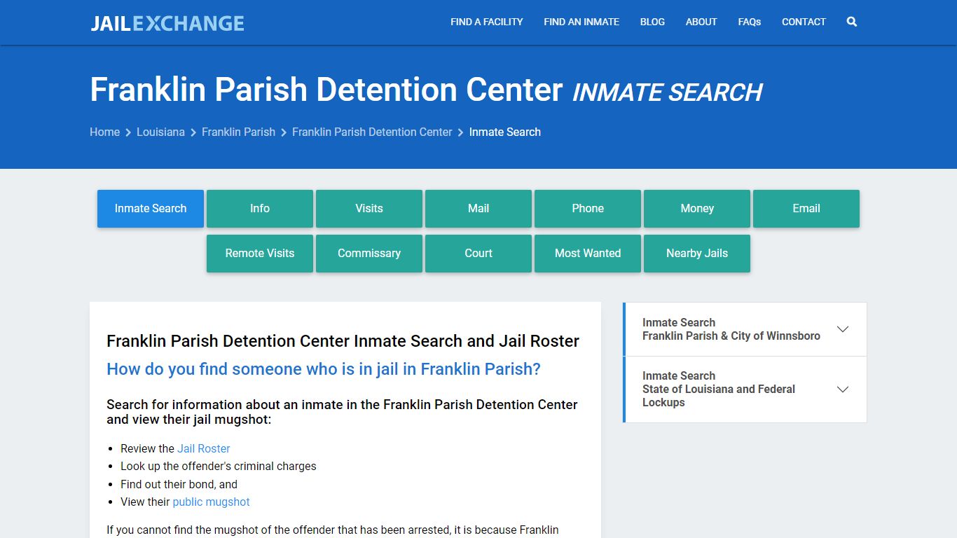 Franklin Parish Detention Center Inmate Search - Jail Exchange